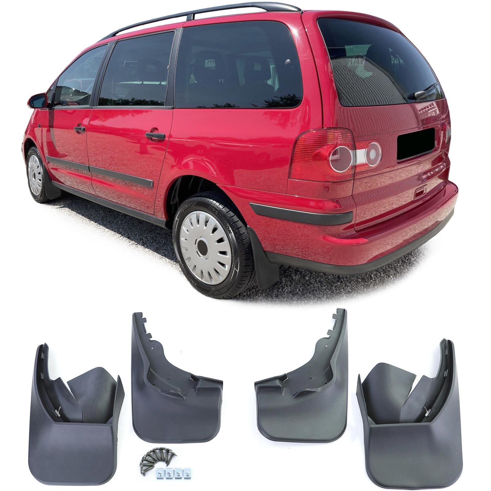 Schmutzfänger Set vorne und hinten Schwarz für VW Sharan 7M 04-10 Schmutzfänger Set vorne und hinten Schwarz für VW Sharan 7M 04-10 von Tenzo-R