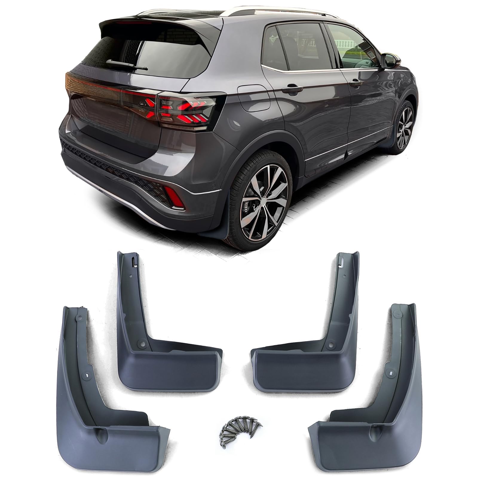 Schmutzfänger Set vorne und hinten Schwarz für VW T-Cross C1 ab 18 Schmutzfänger Set vorne und hinten Schwarz für VW T-Cross C1 ab 18 von Tenzo-R
