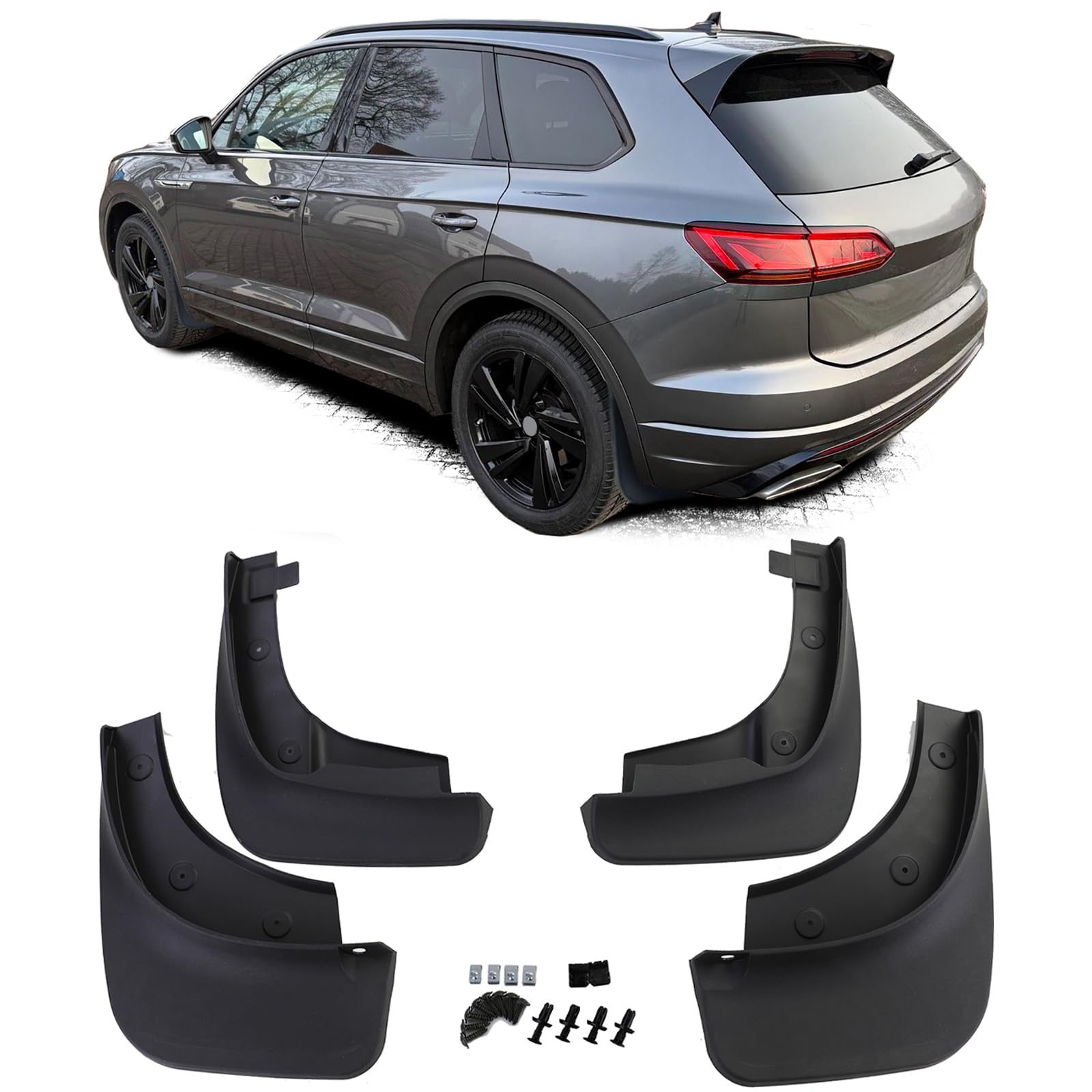Schmutzfänger Set vorne und hinten Schwarz für VW Touareg CR ab 18 mit R-Line Schmutzfänger Set vorne und hinten Schwarz für VW Touareg CR ab 18 mit R-Line von Tenzo-R