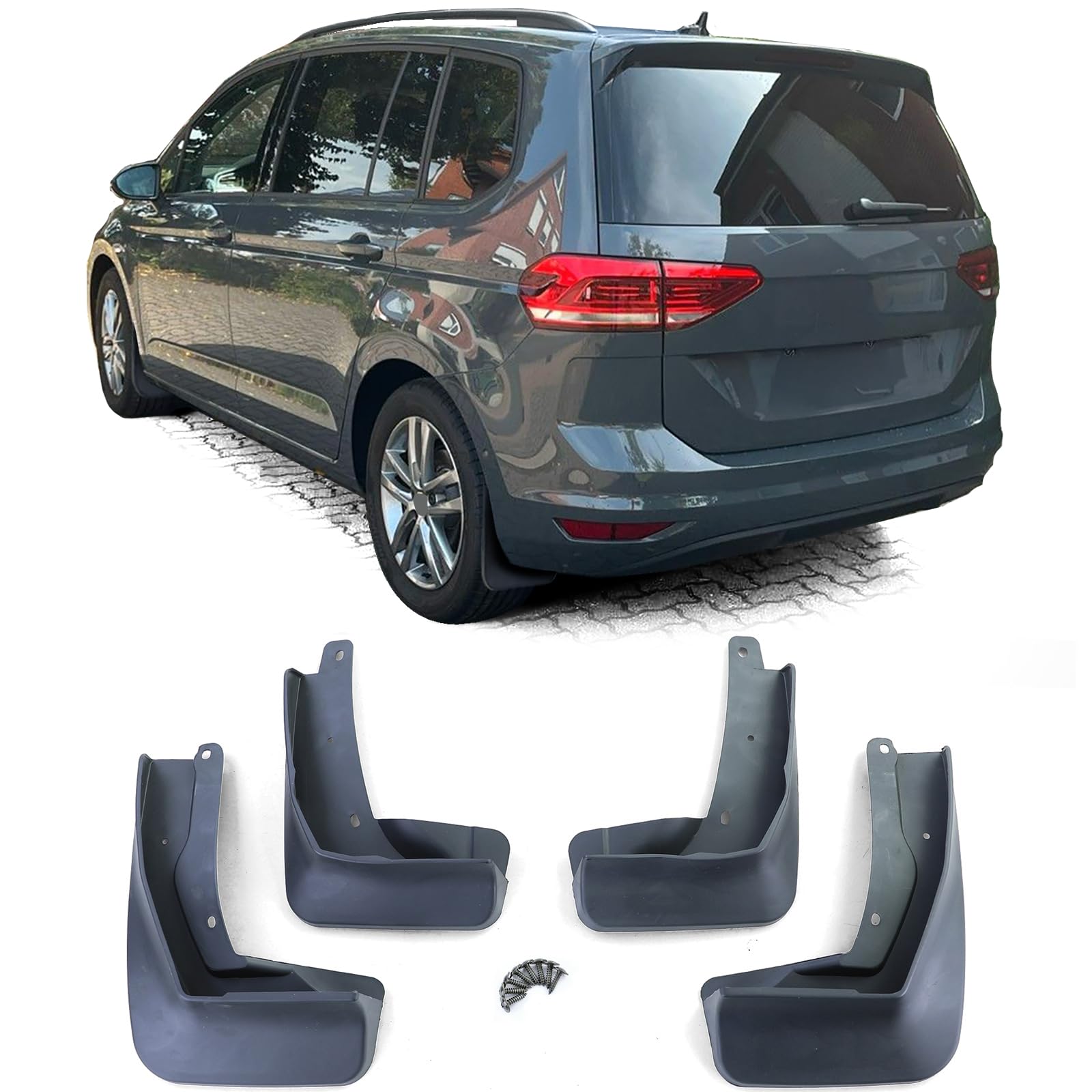 Schmutzfänger Set vorne und hinten Schwarz für VW Touran 2 5T Facelift ab 21 Schmutzfänger Set vorne und hinten Schwarz für VW Touran 2 5T Facelift ab 21 von Tenzo-R