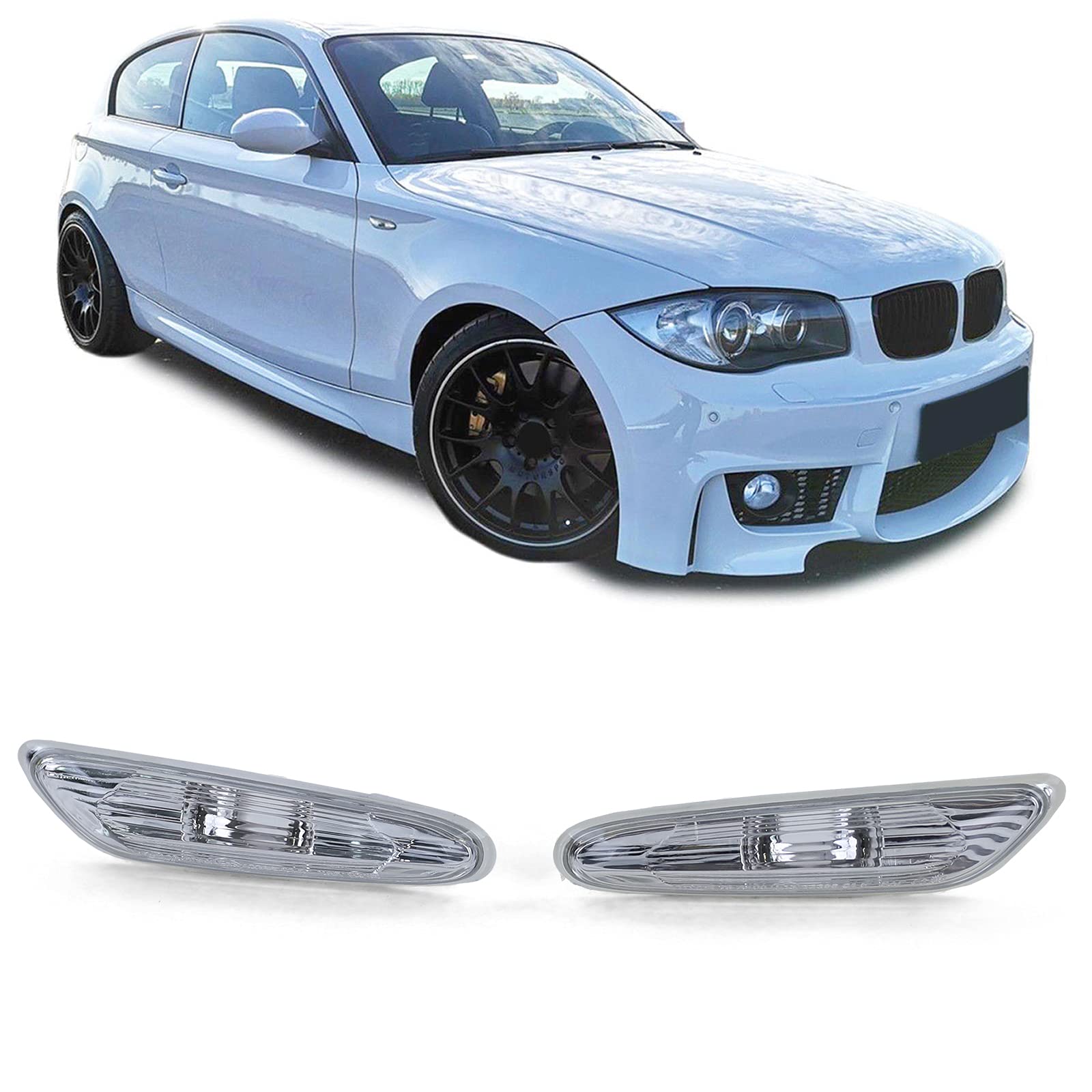 Seitenblinker weiß Paar passend für BMW X1 E84 ab 09 1er E81 E87 04-12 von Tenzo-R
