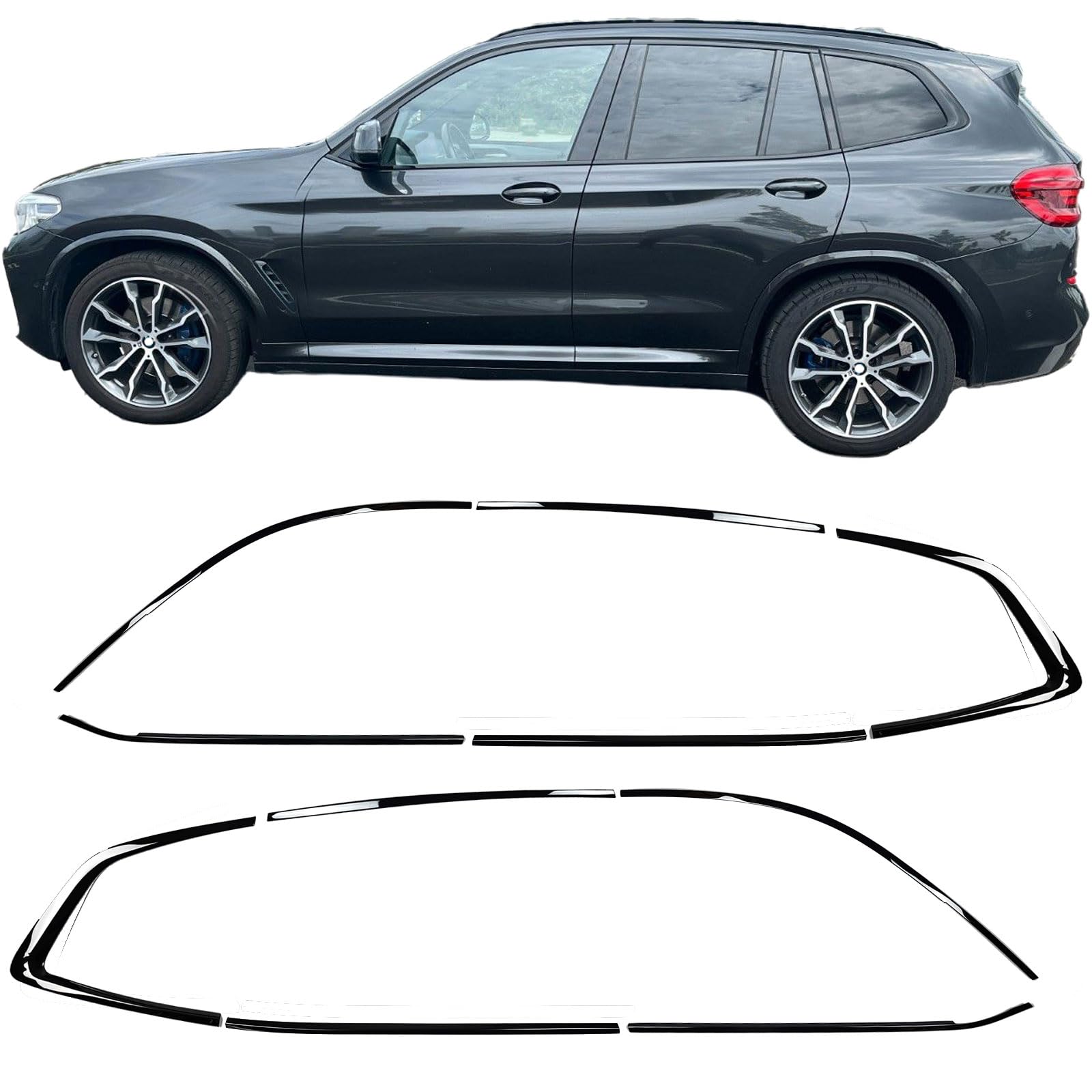 Shadow Line Zierleisten Set Schwarz Glanz passt für BMW X3 G01 ab 2017 Shadow Line Zierleisten Set Schwarz Glanz passt für BMW X3 G01 ab 2017 von Tenzo-R