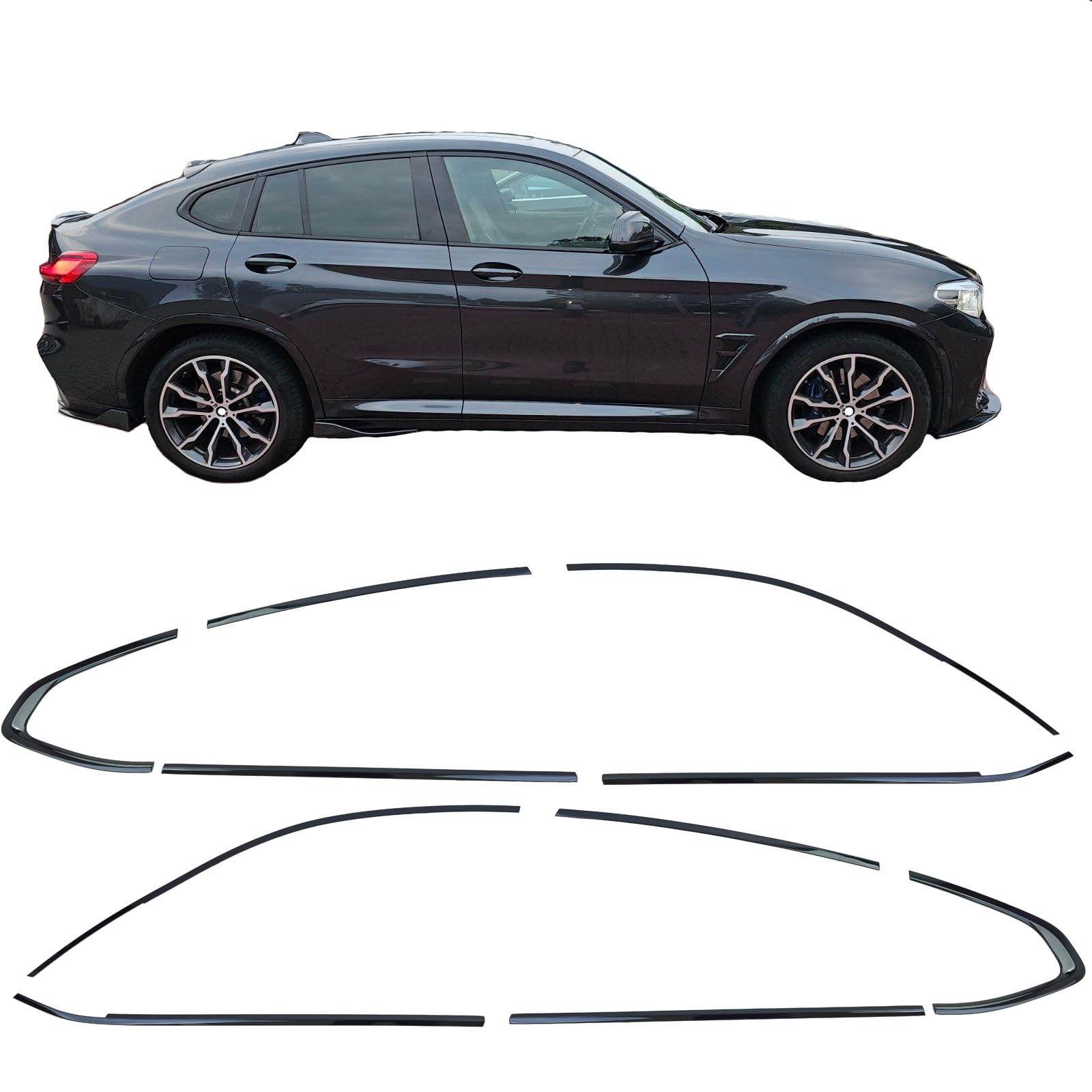 Shadow Line Zierleisten Set Schwarz Glanz passt für BMW X4 G02 ab 2018 Shadow Line Zierleisten Set Schwarz Glanz passt für BMW X4 G02 ab 2018 von Tenzo-R