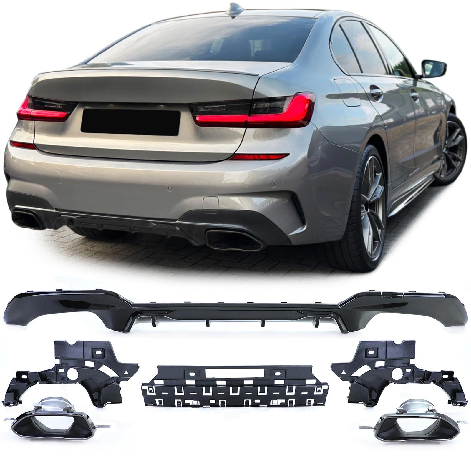 Sport Heckdiffusor Glanz + Endrohre 340 Look passt für BMW 3er G20 G21 320 330 Sport Heckdiffusor Glanz + Endrohre 340 Look passt für BMW 3er G20 G21 320 330 von Tenzo-R