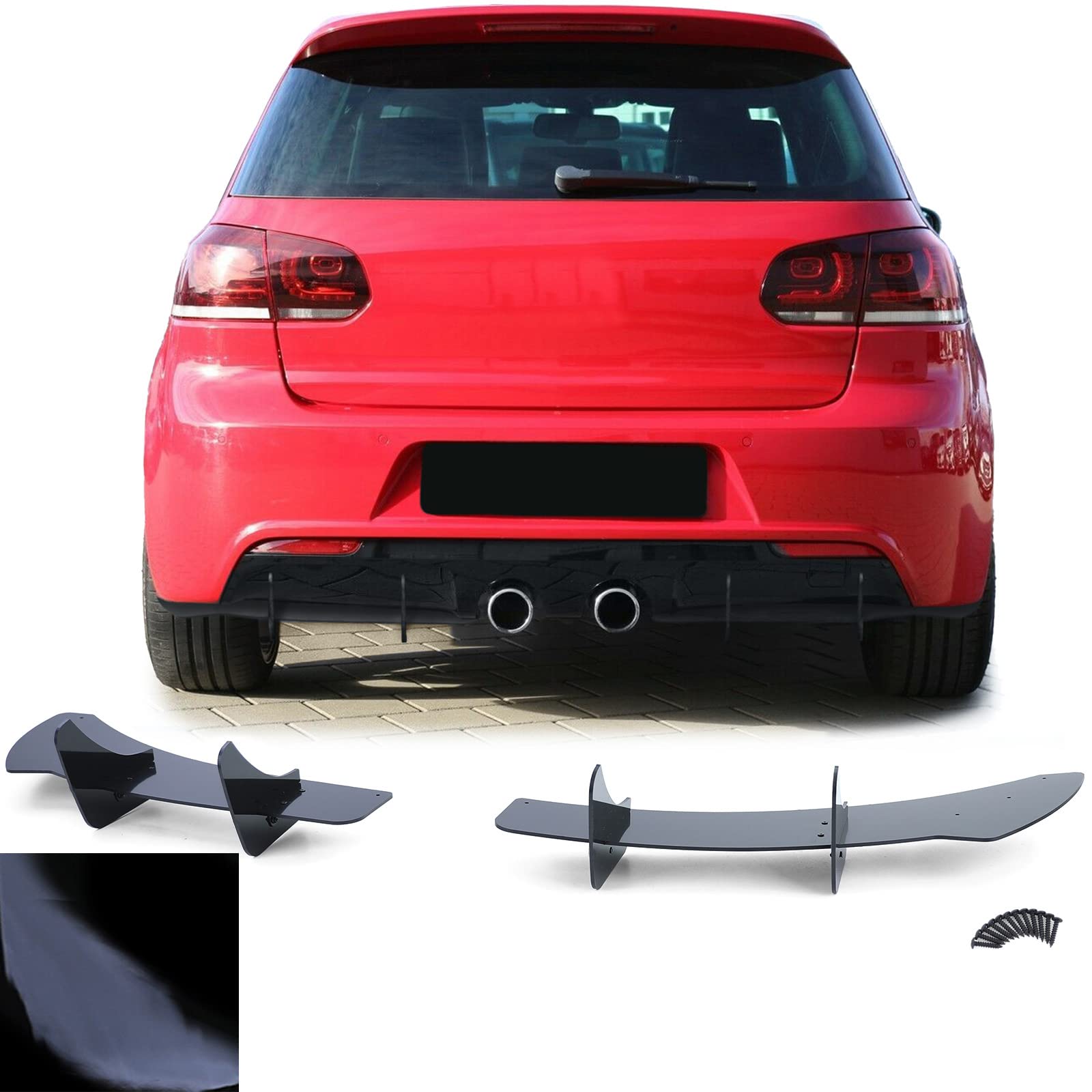 Sport Heckdiffusor Splitter Schwarz Glanz für VW Golf 6 R20 08-13 Sport Heckdiffusor Splitter Schwarz Glanz für VW Golf 6 R20 08-13 von Tenzo-R