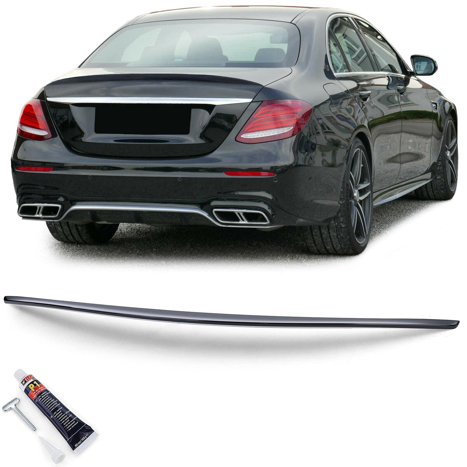 Sport Heckspoiler Lippe Schwarz Glanz mit ABE für Mercedes E W213 Limo ab 16 Sport Heckspoiler Lippe Schwarz Glanz mit ABE für Mercedes E W213 Limo ab 16 von Tenzo-R