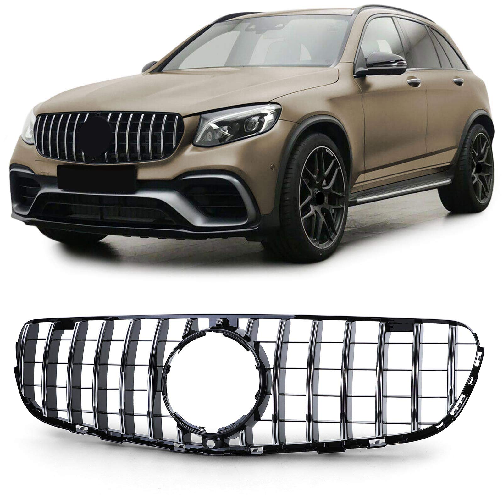 Sport Kühlergrill Schwarz Glanz Chrom für Mercedes GLC X253 Coupe C253 15-19 Sport Kühlergrill Schwarz Glanz Chrom für Mercedes GLC X253 Coupe C253 15-19 von Tenzo-R