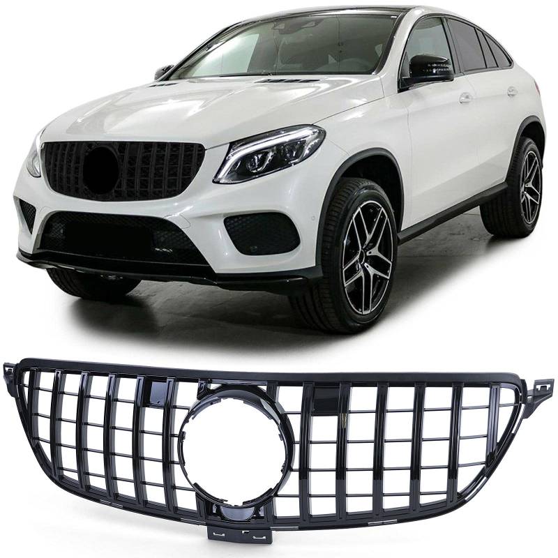 Sport Kühlergrill Frontgrill Schwarz Glanz für Mercedes GLE Coupe C292 ab 15 von Tenzo-R