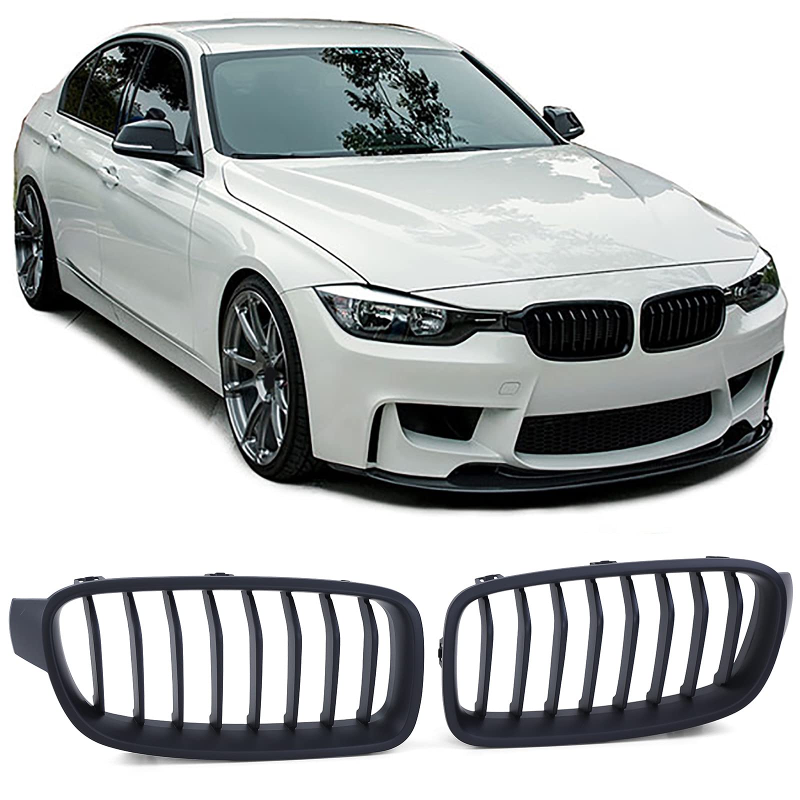 Sport Kühlergrill Performance Schwarz Matt passend für BMW 3er F30 F31 11-19 von Tenzo-R