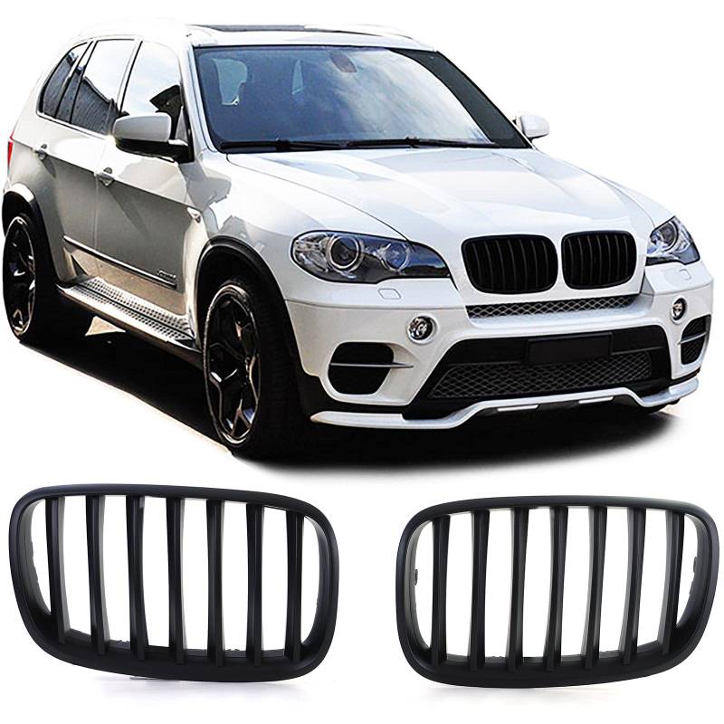 Sport Kühlergrill Performance Schwarz Matt passend für BMW X5 E70 X6 E71 06-13 von Tenzo-R