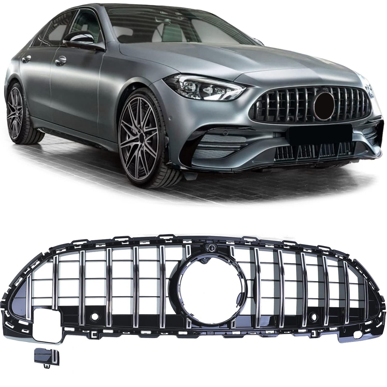 Sport Kühlergrill Schwarz Chrom für Mercedes C Klasse W206 S206 ab 21 Sport Kühlergrill Schwarz Chrom für Mercedes C Klasse W206 S206 ab 21 von Tenzo-R