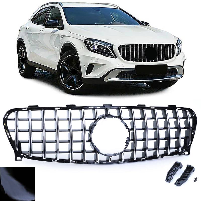 Sport Kühlergrill Schwarz Chrom für Mercedes GLA X156 Facelift 17-20 von Tenzo-R
