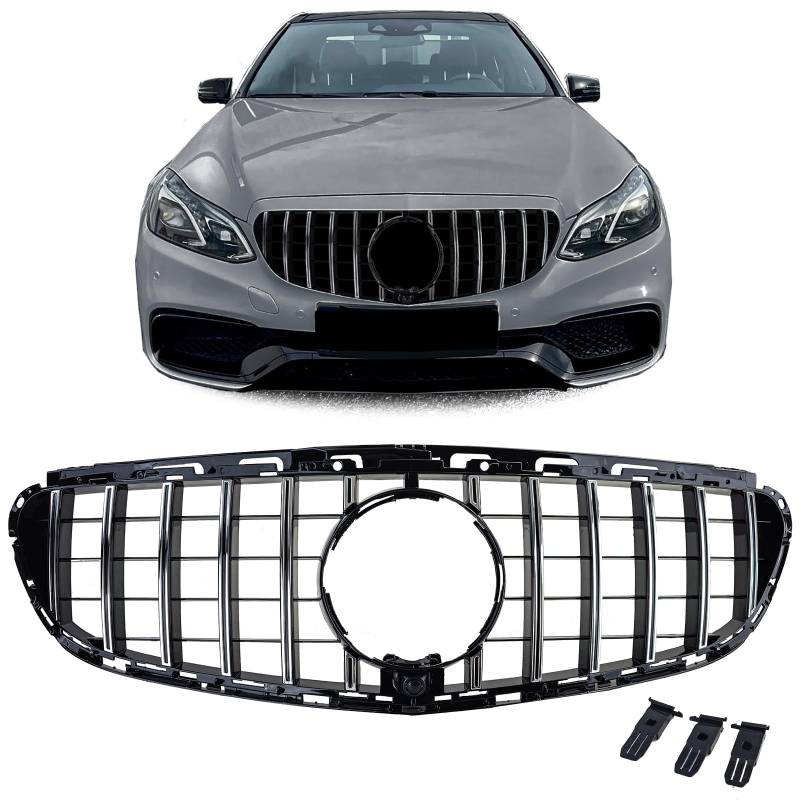 Sport Kühlergrill Schwarz Chrom passt für Mercedes E W212 S212 Facelift 13-16 von Tenzo-R