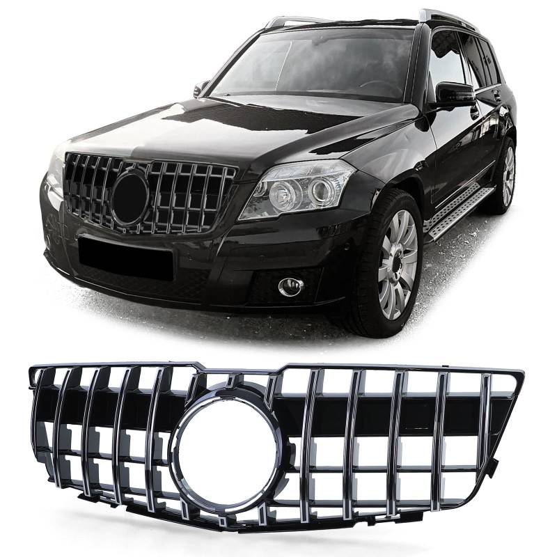 Sport Kühlergrill Schwarz Glanz Chrom für Mercedes GLK X204 08-12 Vorfacelift von Tenzo-R