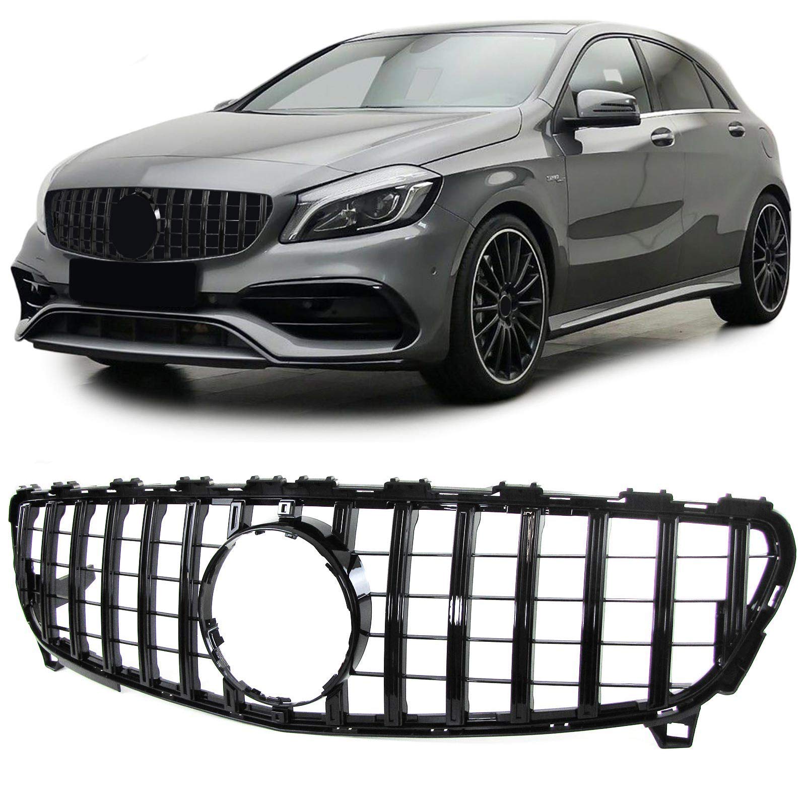 Sport Kühlergrill Schwarz Glanz für Mercedes A Klasse W176 Facelift 15-18 Sport Kühlergrill Schwarz Glanz für Mercedes A Klasse W176 Facelift 15-18 von Tenzo-R