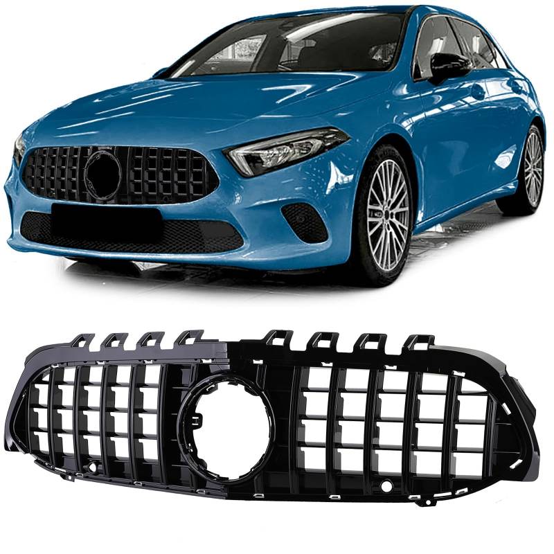 Sport Kühlergrill Schwarz Glanz für Mercedes A Klasse W177 V177 18-24 von Tenzo-R