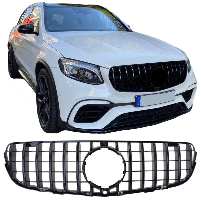 Sport Kühlergrill Schwarz Glanz für Mercedes GLC X253 Coupe C253 15-19 von Tenzo-R