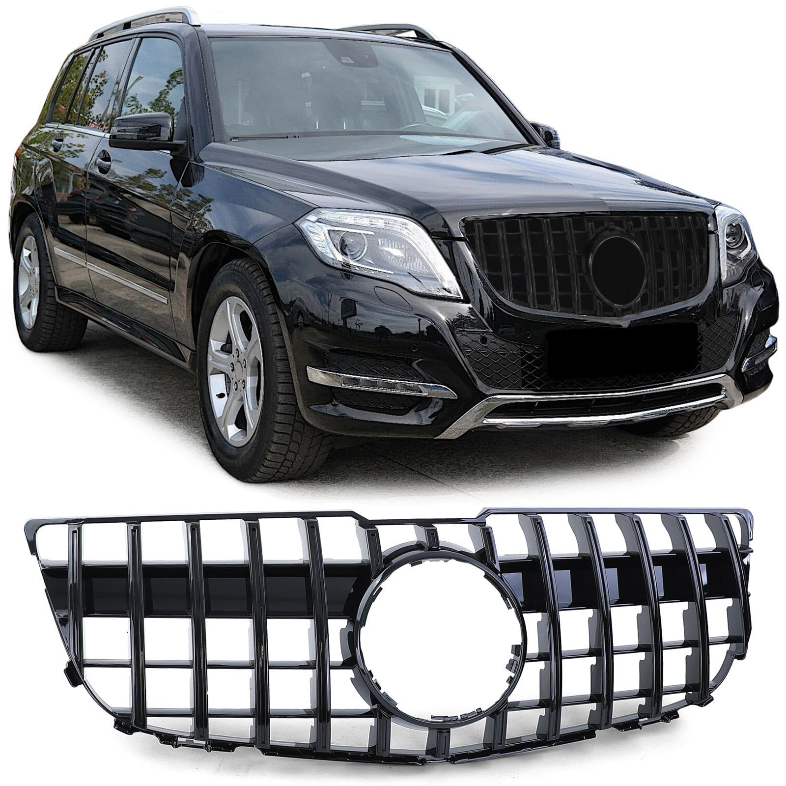 Sport Kühlergrill Schwarz Glanz für Mercedes GLK X204 Facelift 12-15 von Tenzo-R