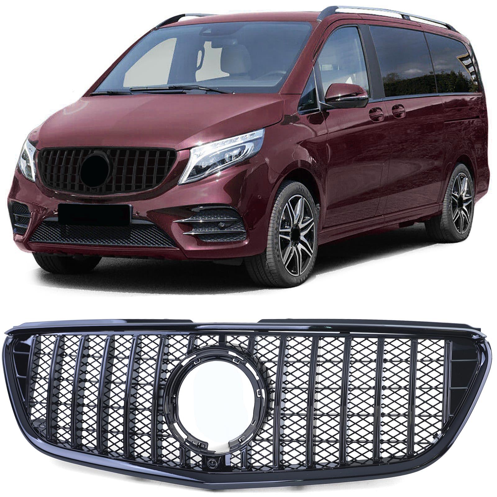Sport Kühlergrill Schwarz Glanz für Mercedes V Klasse Vito W447 W448 ab 19 Sport Kühlergrill Schwarz Glanz für Mercedes V Klasse Vito W447 W448 ab 19 von Tenzo-R