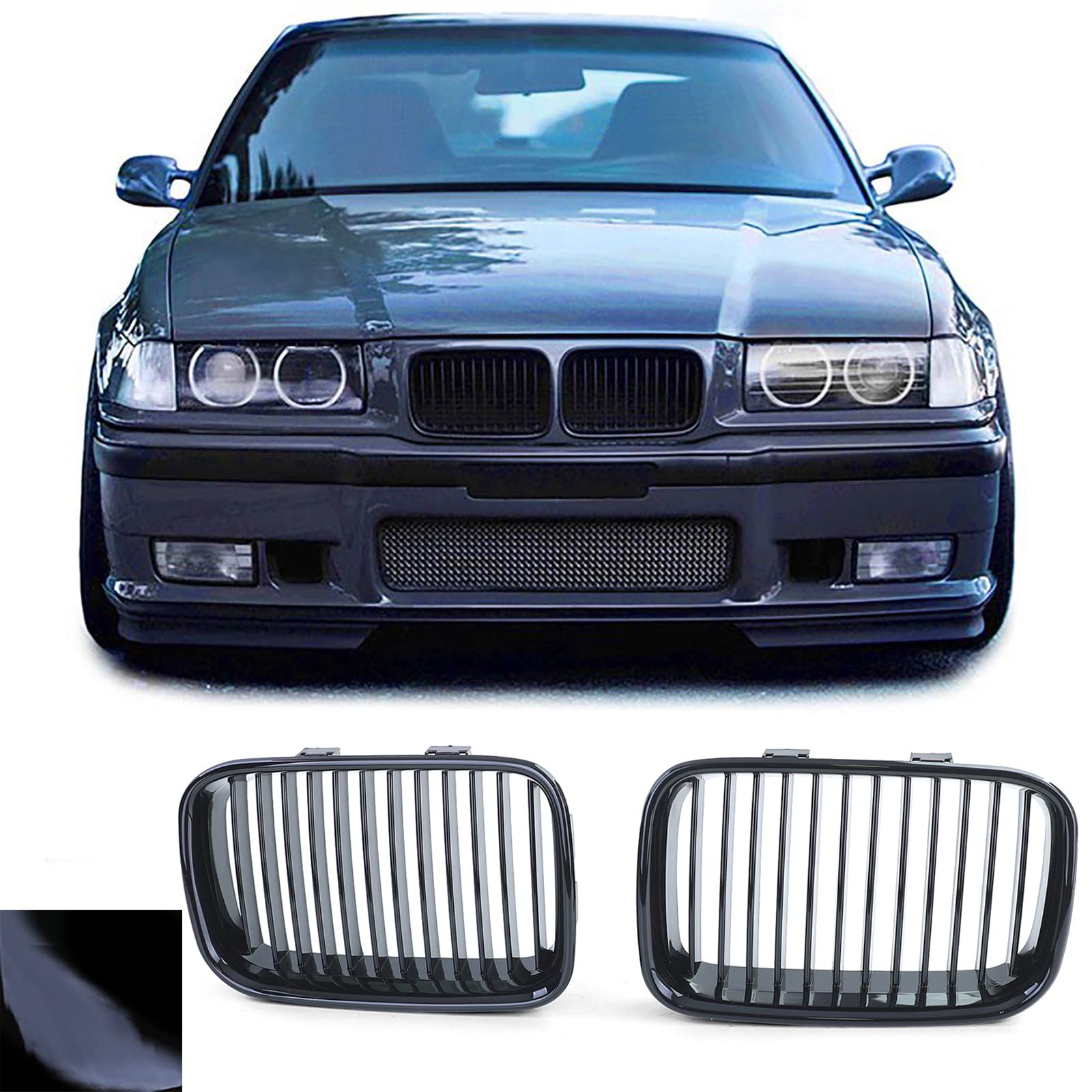Sport Kühlergrill Schwarz Glanz passend für 3er BMW E36 Vorfacelift 91-96 Sport Kühlergrill Schwarz Glanz passend für 3er BMW E36 Vorfacelift 91-96 von Tenzo-R