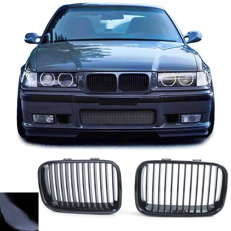 Sport Kühlergrill Schwarz Glanz passend für 3er BMW E36 Vorfacelift 91-96 von Tenzo-R