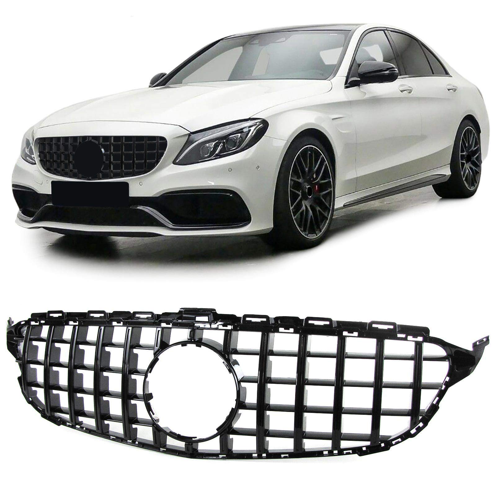 Sport Kühlergrill Schwarz Glanz passend für Mercedes C Klasse W205 S205 14-18 Sport Kühlergrill Schwarz Glanz passend für Mercedes C Klasse W205 S205 14-18 von Tenzo-R