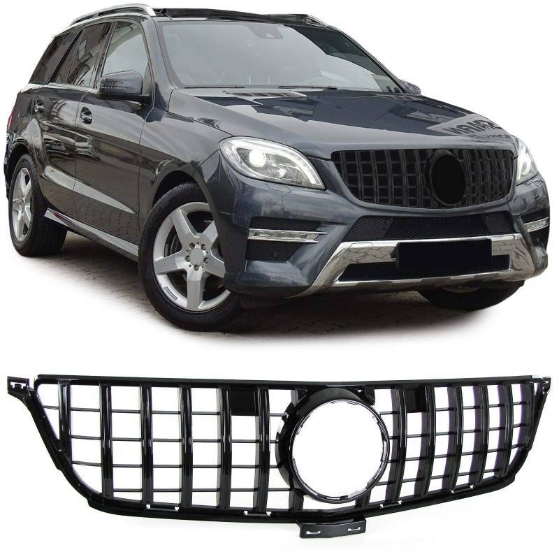 Sport Kühlergrill Schwarz Glanz passend für Mercedes ML W166 11-15 von Tenzo-R