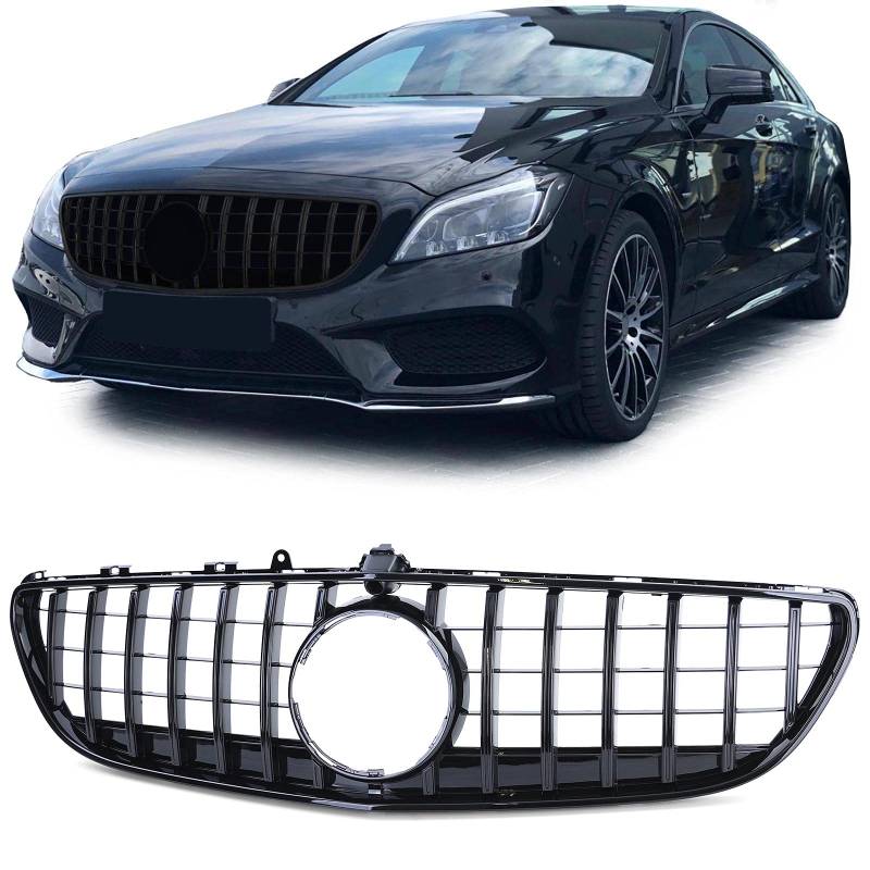 Sport Kühlergrill Schwarz Glanz passt für Mercedes CLS C218 X218 Facelift 14-18 von Tenzo-R
