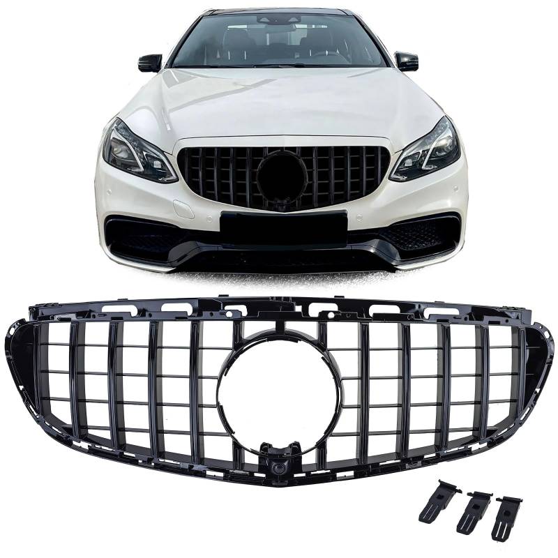 Sport Kühlergrill Schwarz Glanz passt für Mercedes E W212 S212 Facelift 13-16 von Tenzo-R
