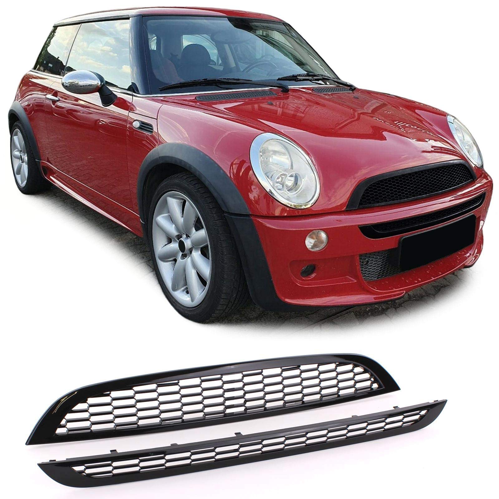 Sport Kühlergrill Set für Haube + Stoßstange für Mini R50 R53 One Cooper 01-06 von Tenzo-R