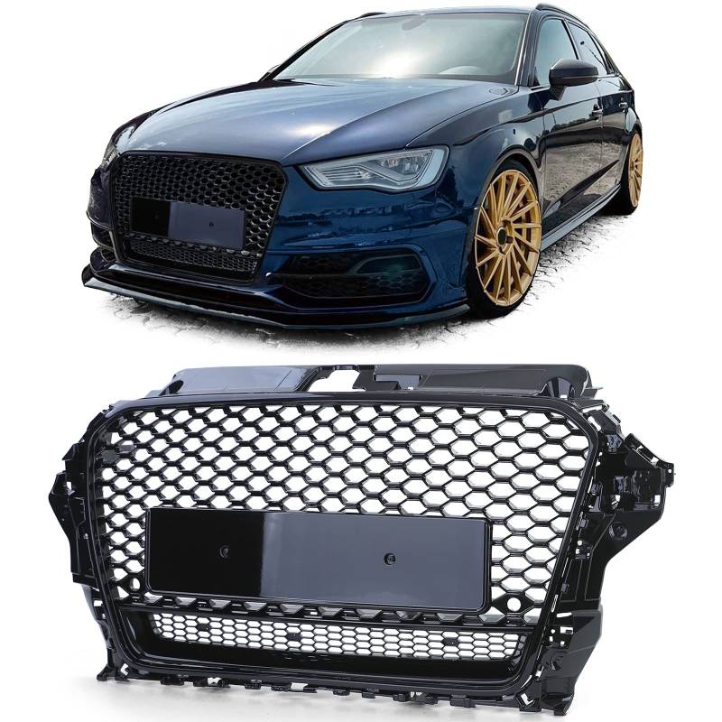 Sport Kühlergrill Wabengrill Schwarz Glanz für Audi A3 8V 12-16 von Tenzo-R