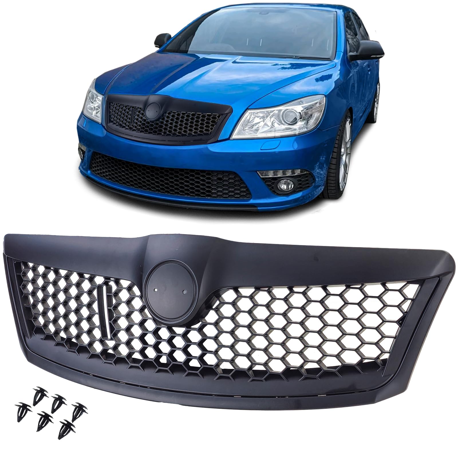 Sport RS Kühlergrill Schwarz passt für Skoda Octavia 1Z Facelift 09-13 Sport RS Kühlergrill Schwarz passt für Skoda Octavia 1Z Facelift 09-13 von Tenzo-R
