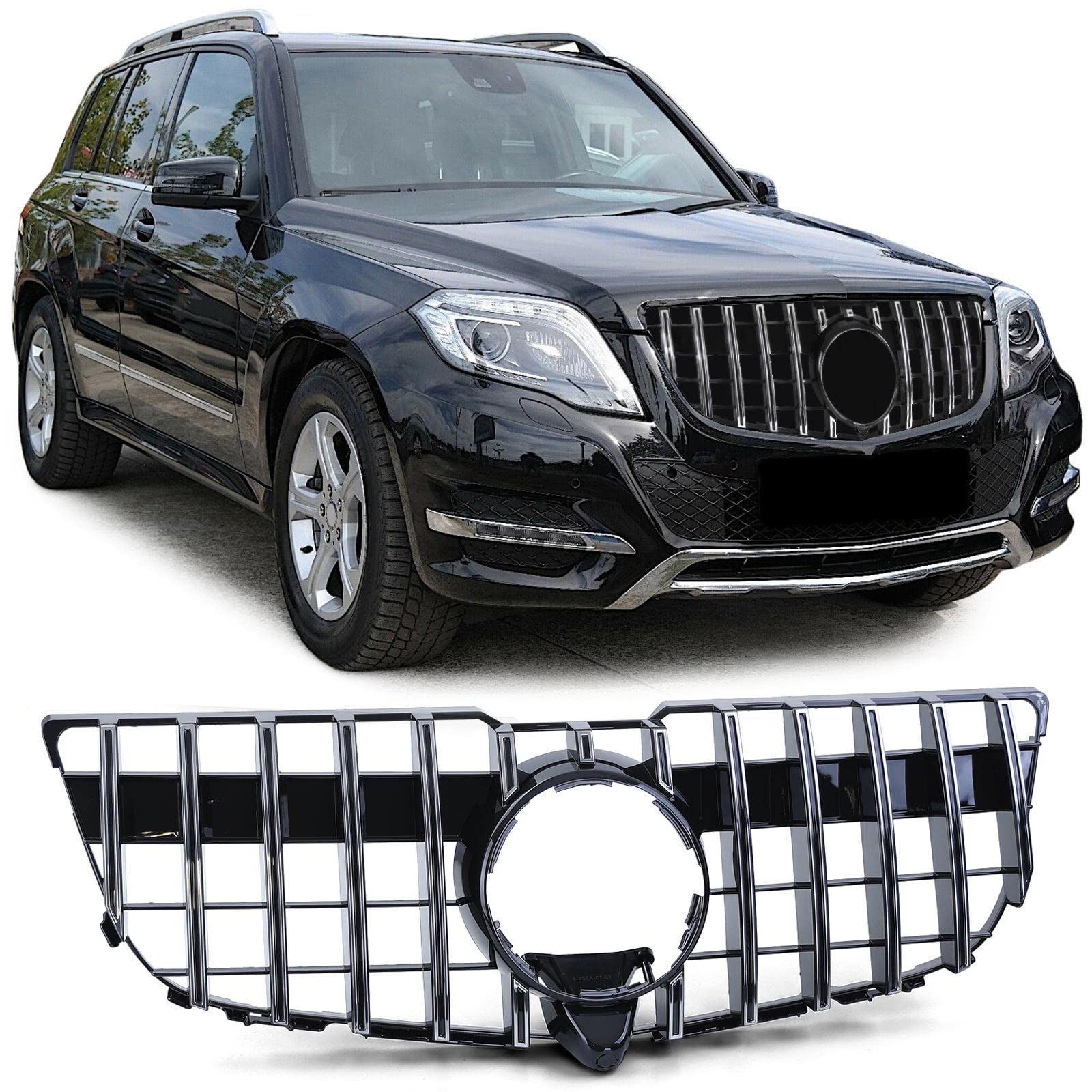 Kühlergrill Sport Optik Schwarz Glanz Chrom für Mercedes GLK X204 Facelift 12-15 Kühlergrill Sport Optik Schwarz Glanz Chrom für Mercedes GLK X204 Facelift 12-15 von Tenzo-R