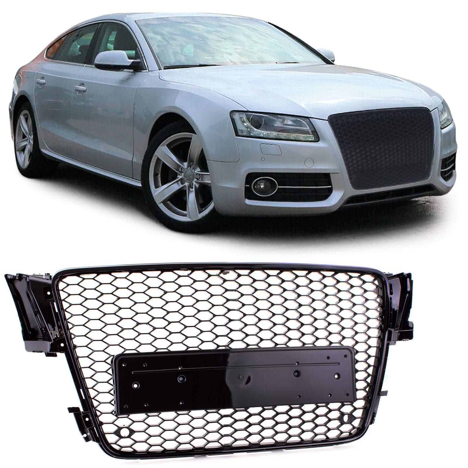 Sport Kühlergrill Grill Schwarz glänzend für Audi A5 8T 07-11 von Tenzo-R