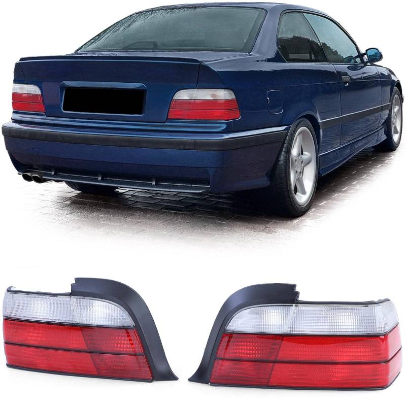 Rückleuchten Rot Weiß passend für BMW 3er E36 Coupe Cabrio auch M3 90-99 von Tenzo-R