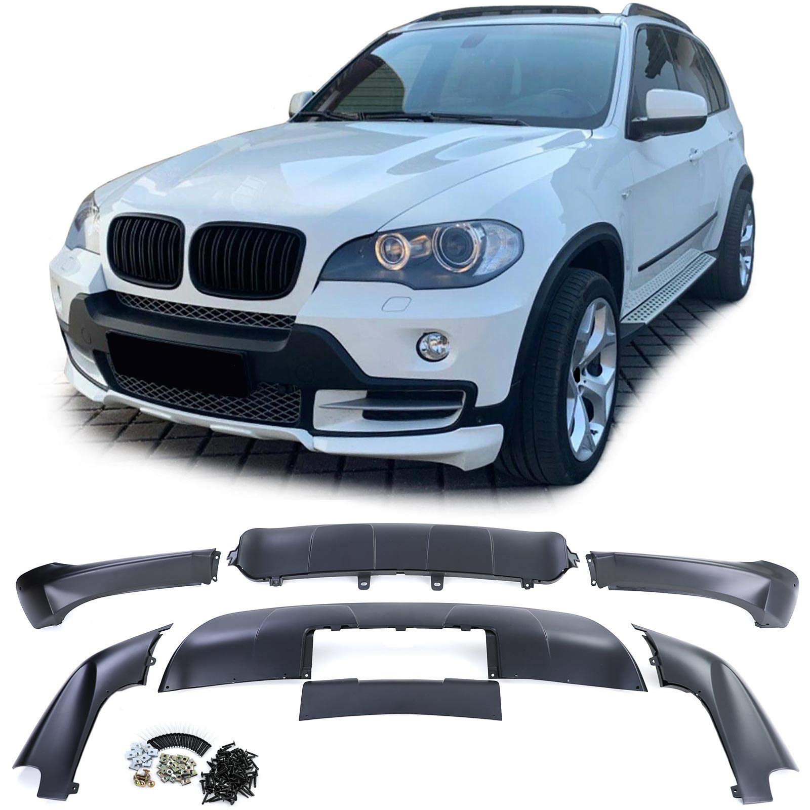 Performance Aero Spoiler Kit Stoßstange Front Heck passt für BMW X5 E70 07-10 von Tenzo-R