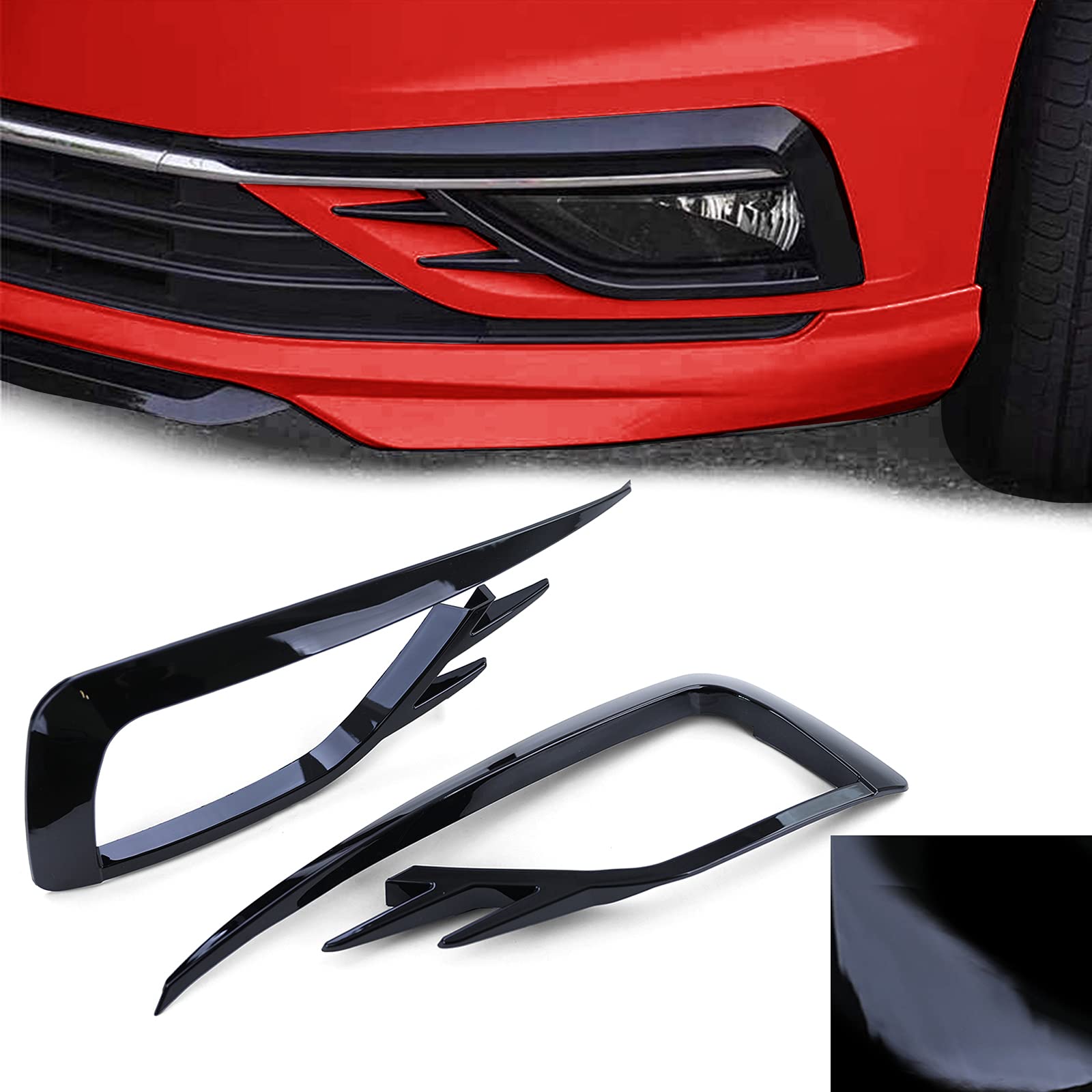 Tenzo-R Nebelscheinwerfer Rahmen Gitter GTI Look Schwarz Glanz für VW Golf 7 17-20 von Tenzo-R