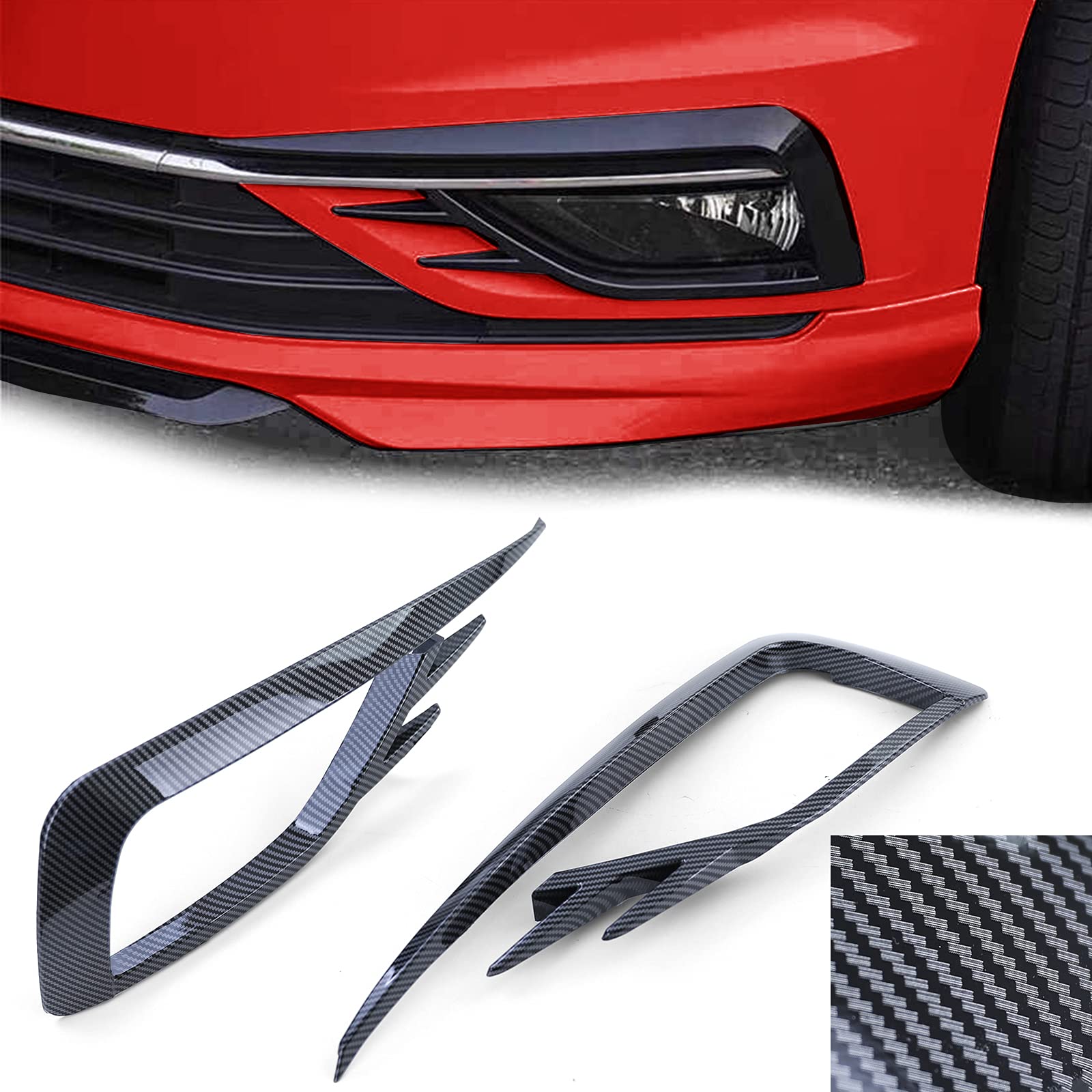Tenzo-R Nebelscheinwerfer Rahmen Gitter GTI Optik Carbon Look Glanz für VW Golf 7 17-20 von Tenzo-R