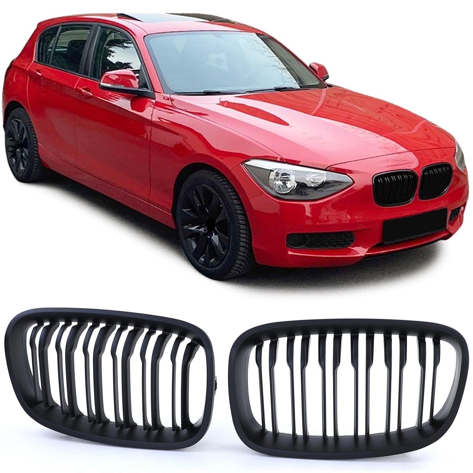 Sport Kühlergrill Doppelsteg Performance Matt passend für BMW 1er F20 F21 10-14 von Tenzo-R