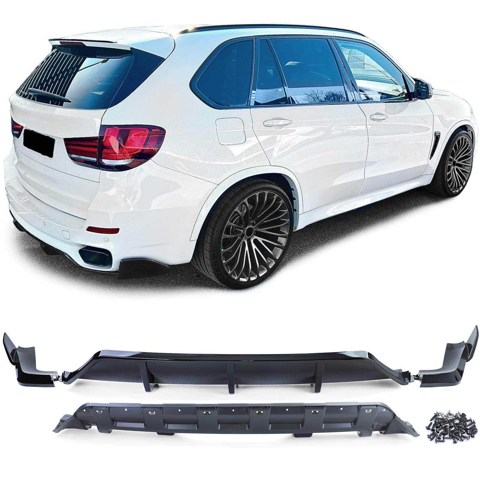 Heck Diffusor Performance Optik Schwarz Glanz passend für BMW X5 F15 13-18 von Tenzo-R