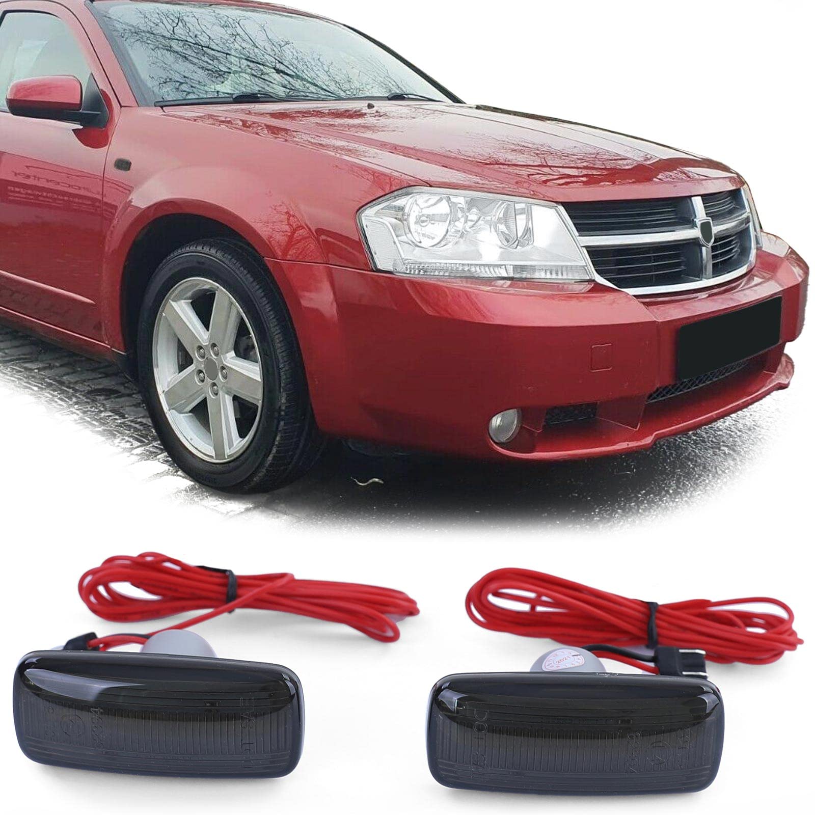 Tenzo-R LED Lightbar Seitenblinker Schwarz für Dodge Charger Avenger Caliber Nitro von Tenzo-R