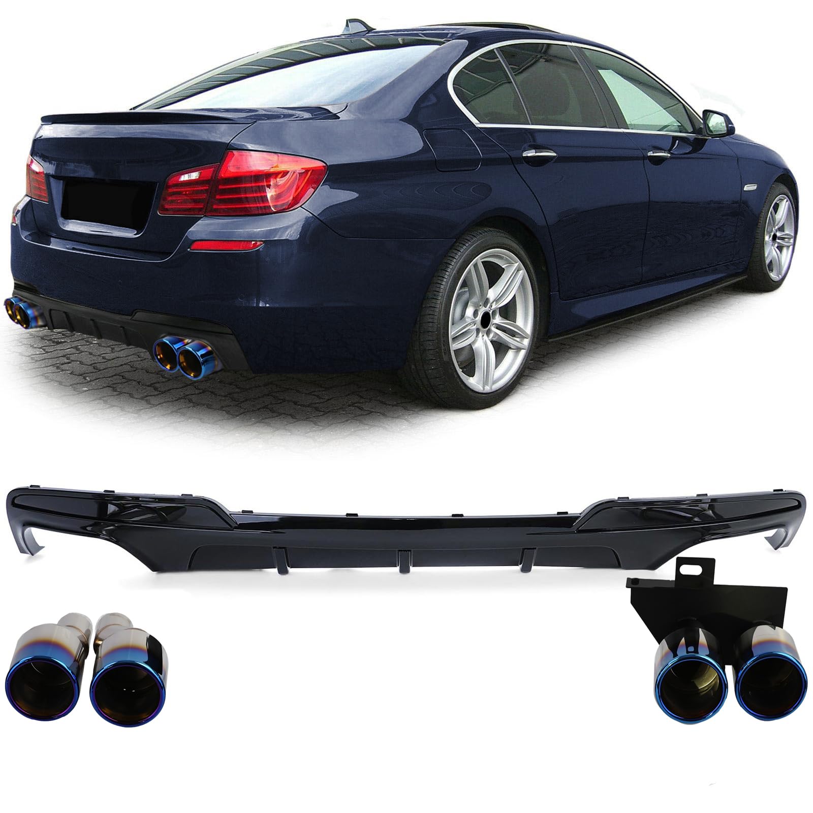 Umbau Heckdiffusor + Endrohre Titan passt für BMW F10 F11 520 523 525 528 530 Umbau Heckdiffusor + Endrohre Titan passt für BMW F10 F11 520 523 525 528 530 von Tenzo-R