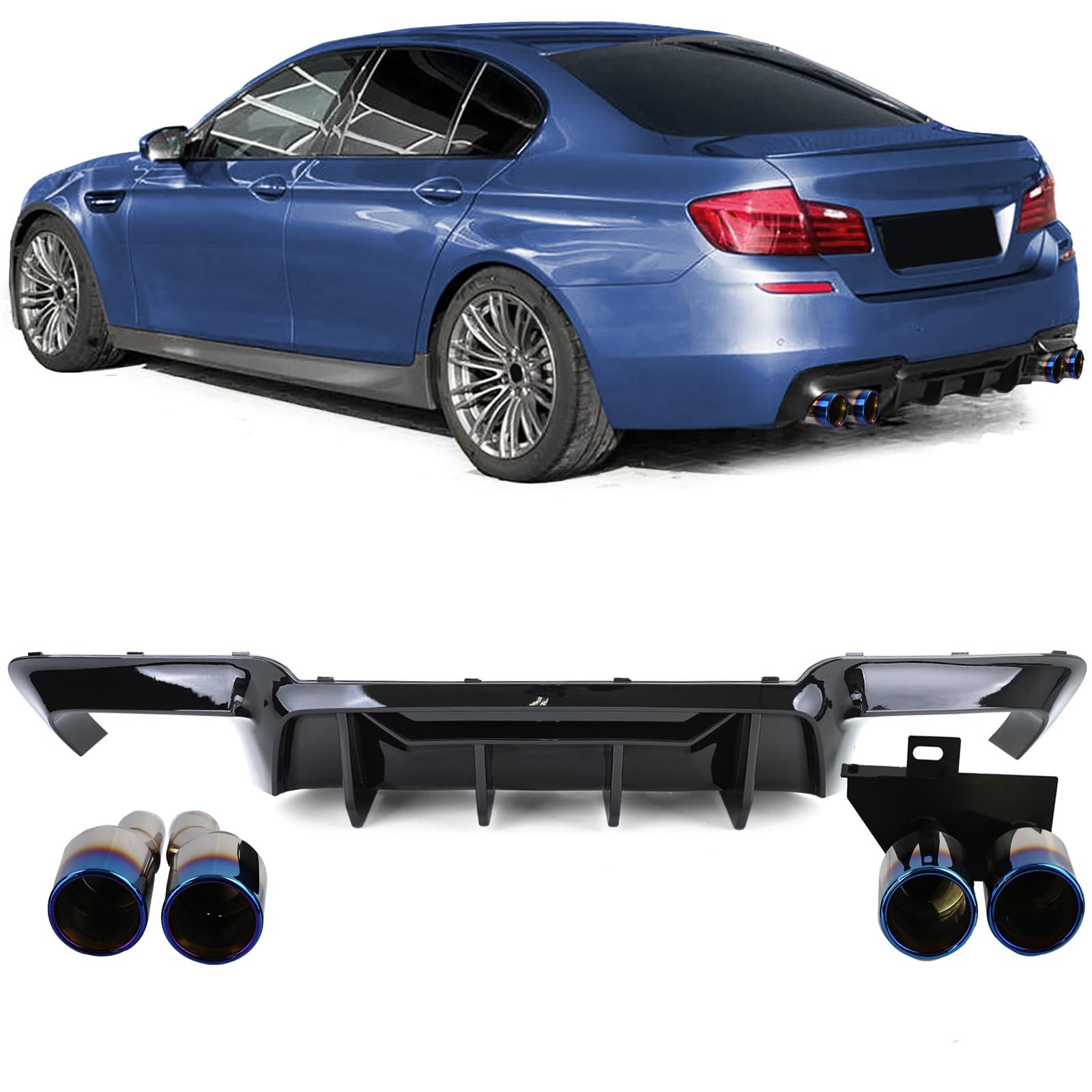 Umbau Heckdiffusor + Endrohre Titan passt für BMW F10 F11 520 523 525 528 530 Umbau Heckdiffusor + Endrohre Titan passt für BMW F10 F11 520 523 525 528 530 von Tenzo-R