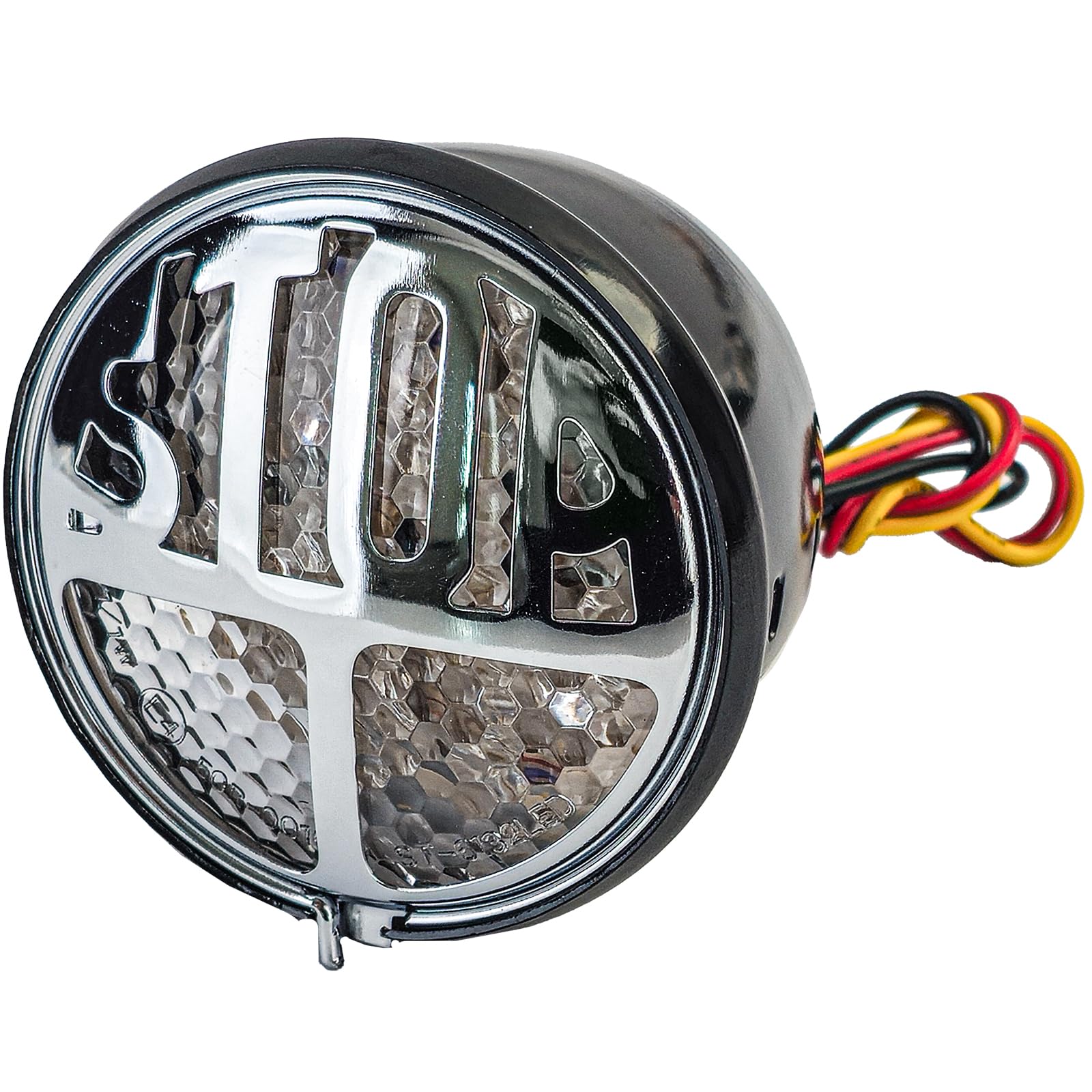 Universal Motorrad LED Rücklicht STOP Chrom Schwarz mit E-Prüfzeichen Universal Motorrad LED Rücklicht STOP Chrom Schwarz mit E-Prüfzeichen von Tenzo-R