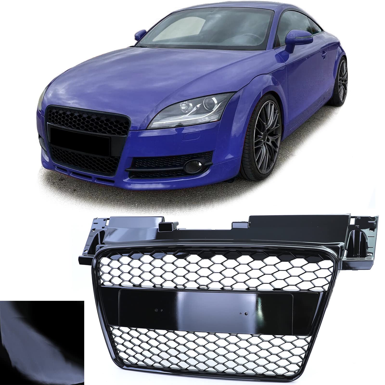 Waben Kühlergrill ohne Emblem Schwarz Glanz für Audi TT 8J Vorfacelift 06-10 Waben Kühlergrill ohne Emblem Schwarz Glanz für Audi TT 8J Vorfacelift 06-10 von Tenzo-R