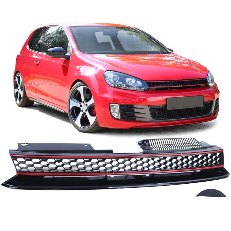 Waben Sport Kühlergrill ohne Emblem passend für VW Golf 6 auch GTI 08-13 von Tenzo-R