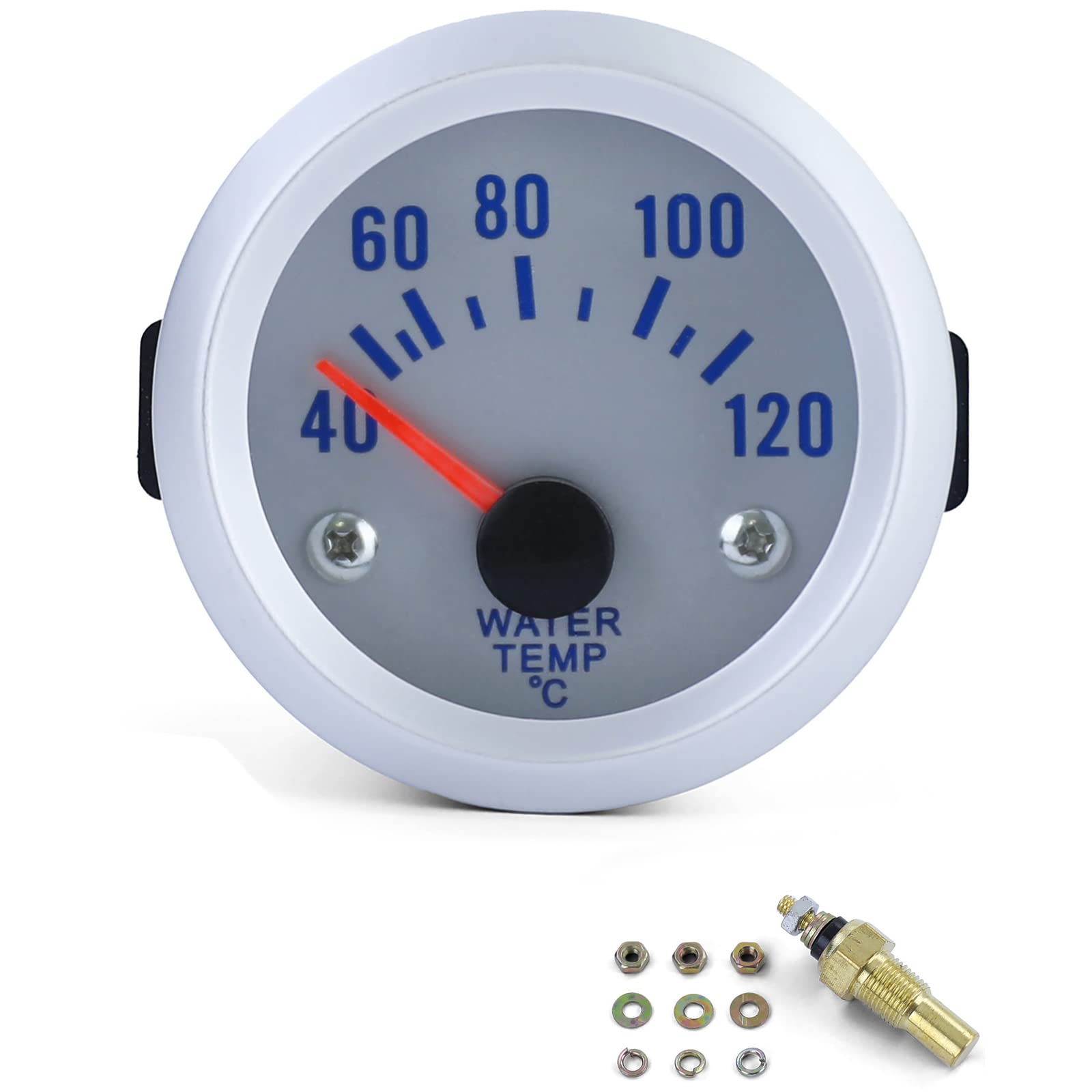 Wassertemperatur Anzeige Zusatz Einbau Instrument 52mm Alu Optik beleuchtet von Tenzo-R