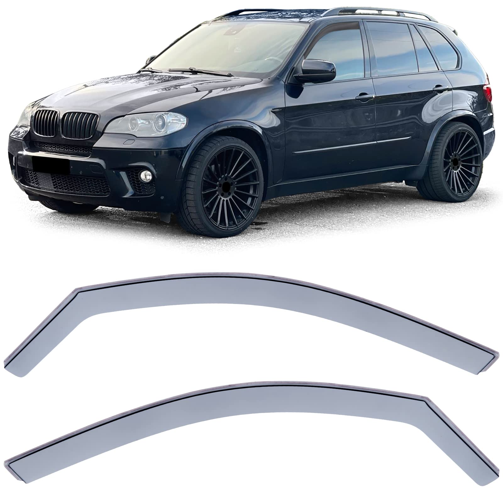 Windabweiser Regenabweiser Windschutz Schwarz passend für BMW X5 E70 F15 07-18 von Tenzo-R