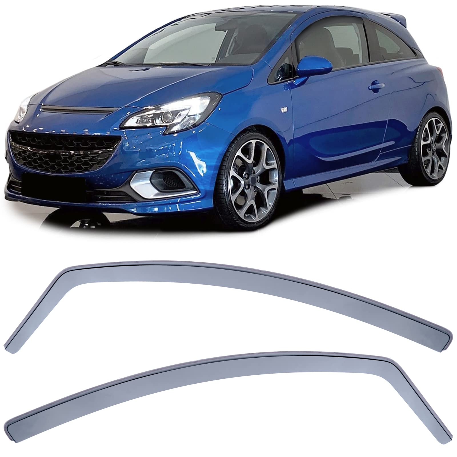 Windabweiser Regenschutz Schwarz Smoke für Opel Corsa D 06-14 E 14-19 3-türer Windabweiser Regenschutz Schwarz Smoke für Opel Corsa D 06-14 E 14-19 3-türer von Tenzo-R