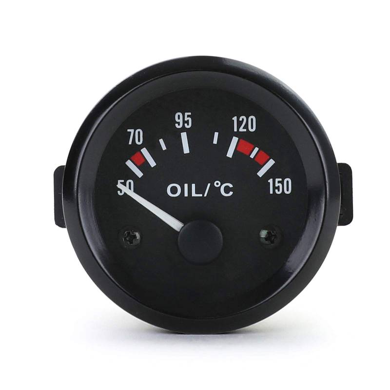 Zusatz Instrument Öltemperatur Analog Schwarz mit Halter Youngtimer Retro von Tenzo-R